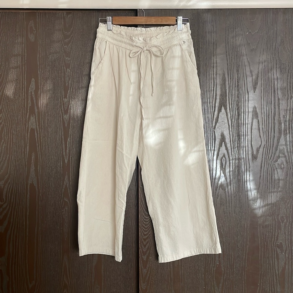 Cream linen pants